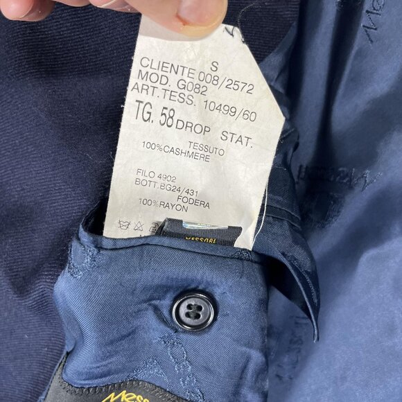 Messori Black Label Blazer Mens 46 Cashmere Two Button Suit Jacket Made Italy - Picture 6 of 12